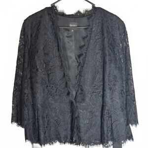 NEW BIGIO COLLECTION women's long sleeve lace jacket in black